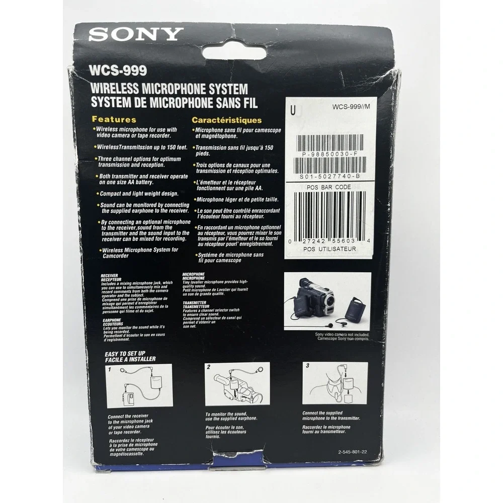 Sony WCS-999 Professional Quality 900MHz Wireless Microphone System